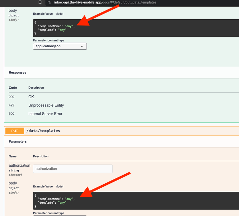 new APIs for Hive Inbox - Template Management