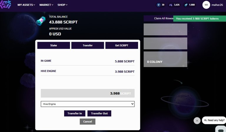Buying some SCRIPT Tokens (Arcade Colony Stable Coin)