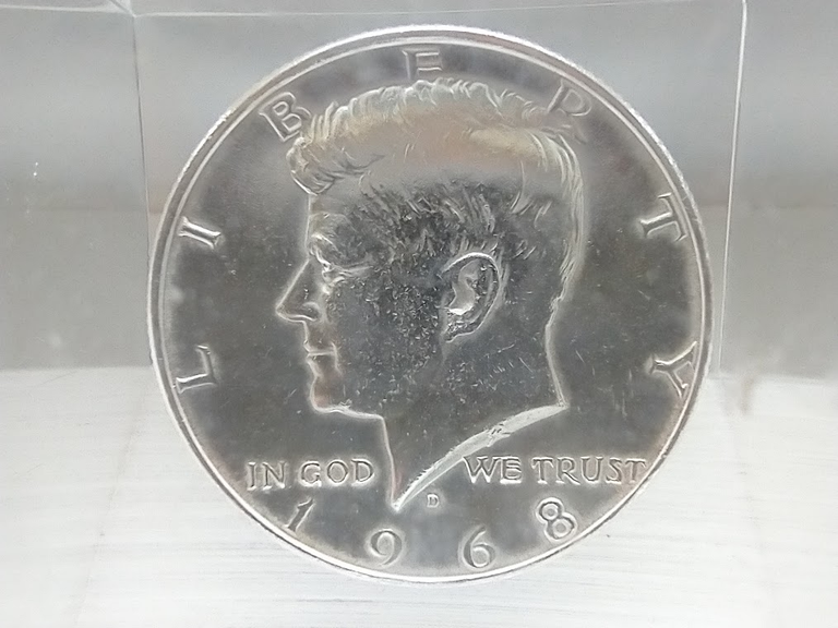 Silver Half-Dollar Encased in Resin