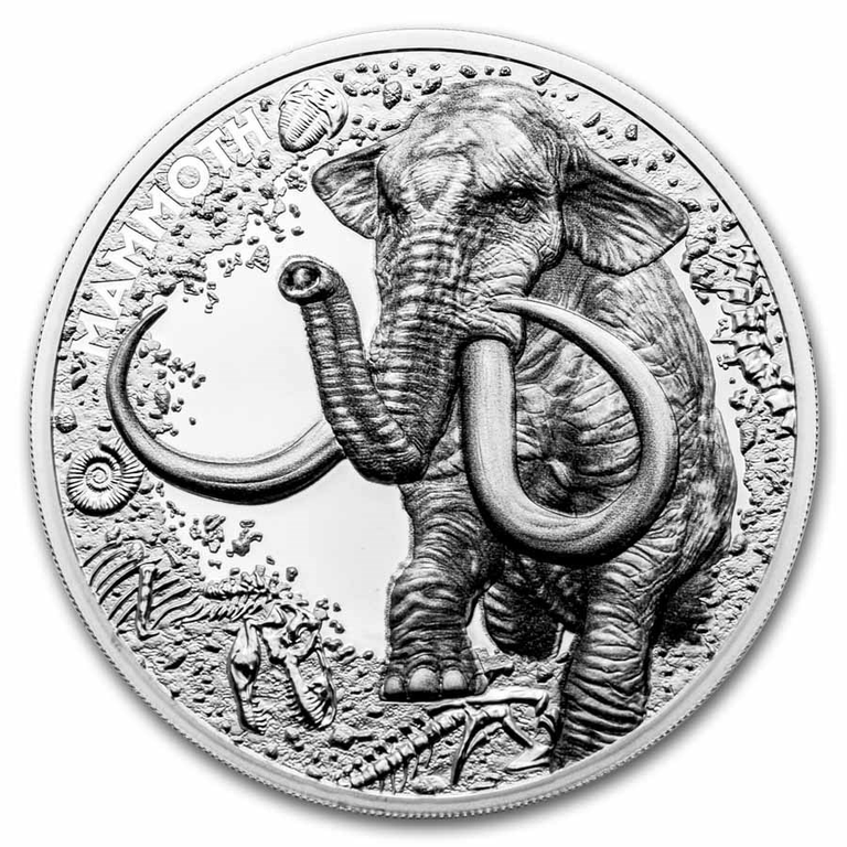 Silver Mammoth Coin & Woolly Mammoth De-extinction