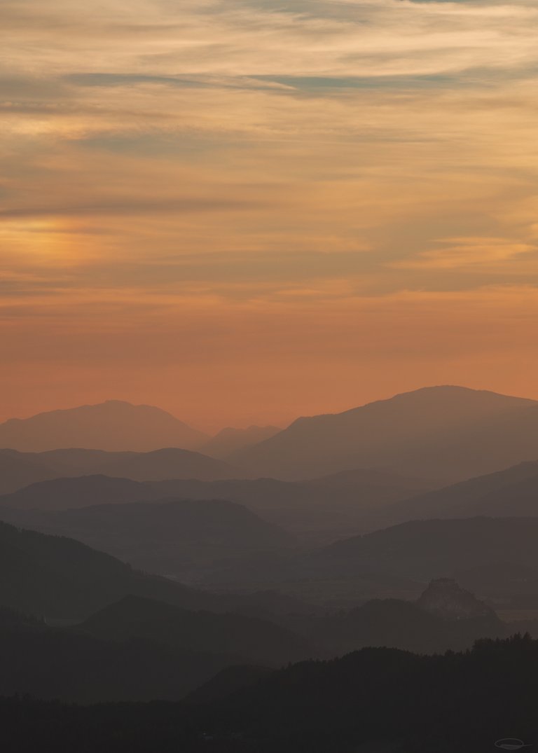 Autumnal Sunset - Mountain Layers - Castle Hochosterwitz