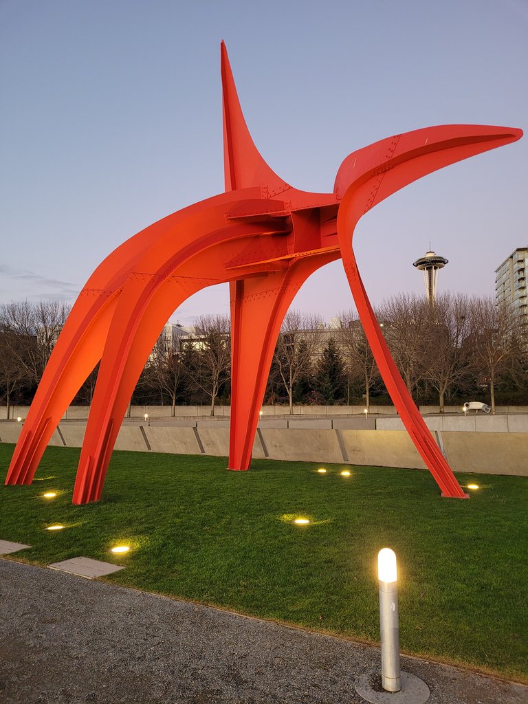 Olympic Sculpture Park with the Space Needle