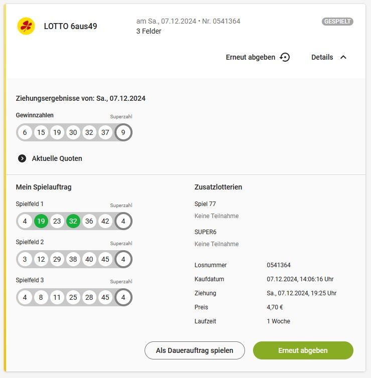  Die Hive-Lotto Gewinner und Quoten vom 07.12.24