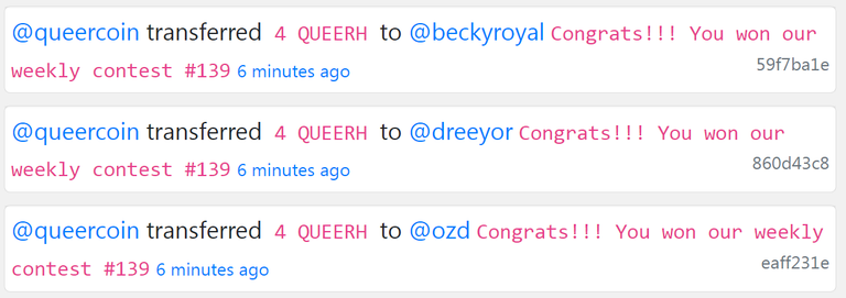 QUEER rewards QC Contest 139