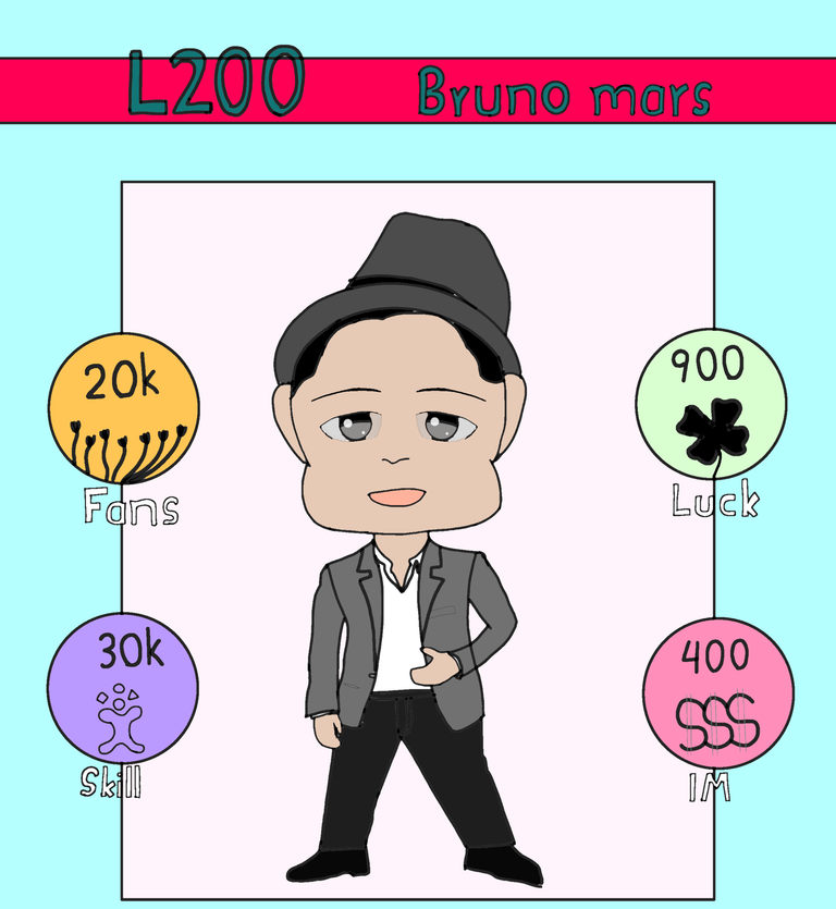 Drawing Bruno Mars As A Rising Star Card