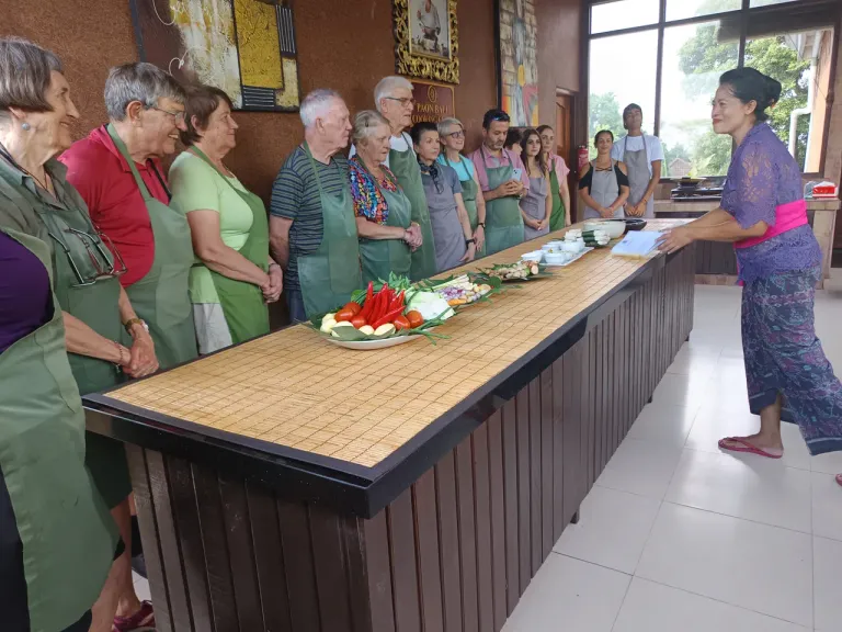 The Balinese cooking class in Laplapan Village, Ubud.