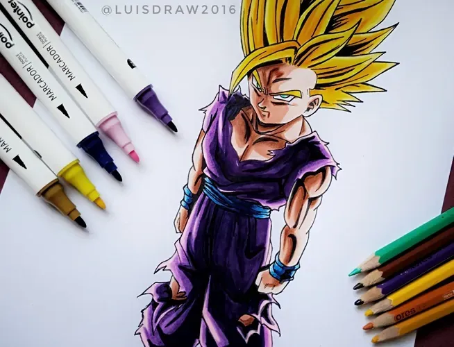 Dibujando a gohan SSJ 2 | Pencil drawing.