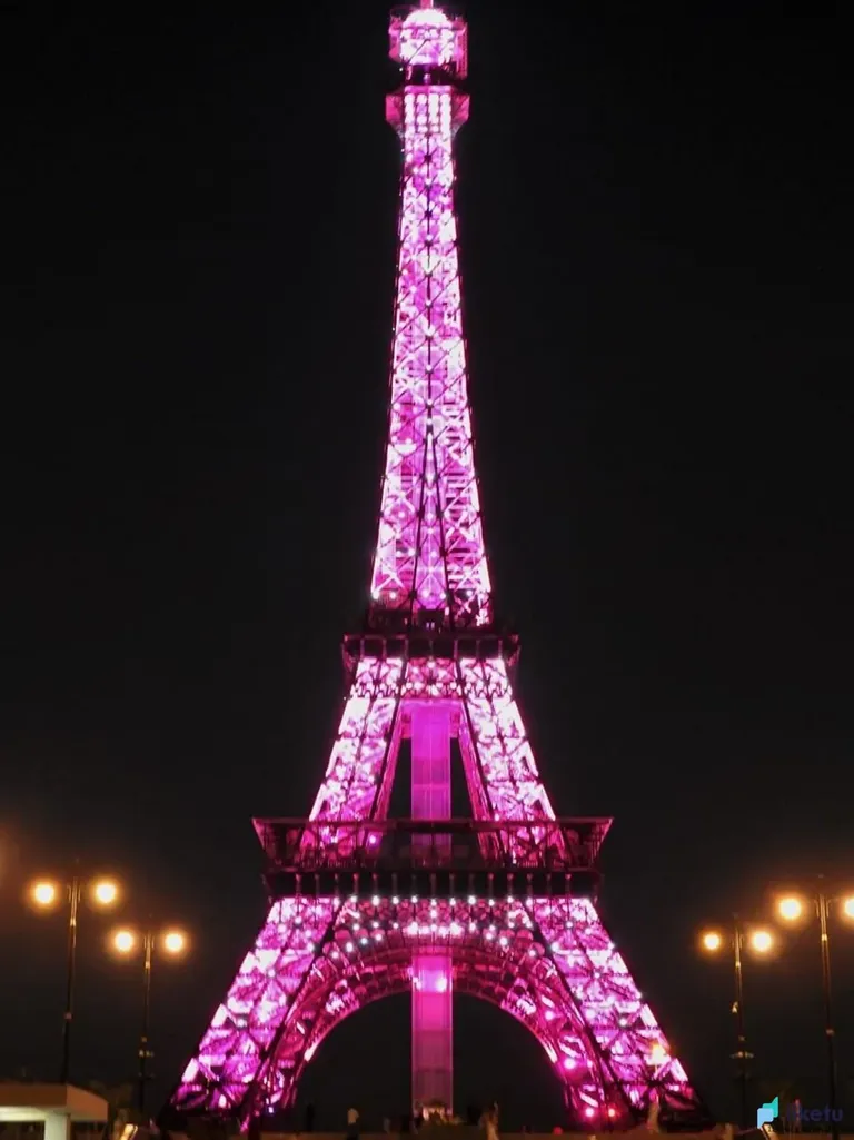 Night View Of Eiffel Tower Bahria Town And The Colourful Lightnings