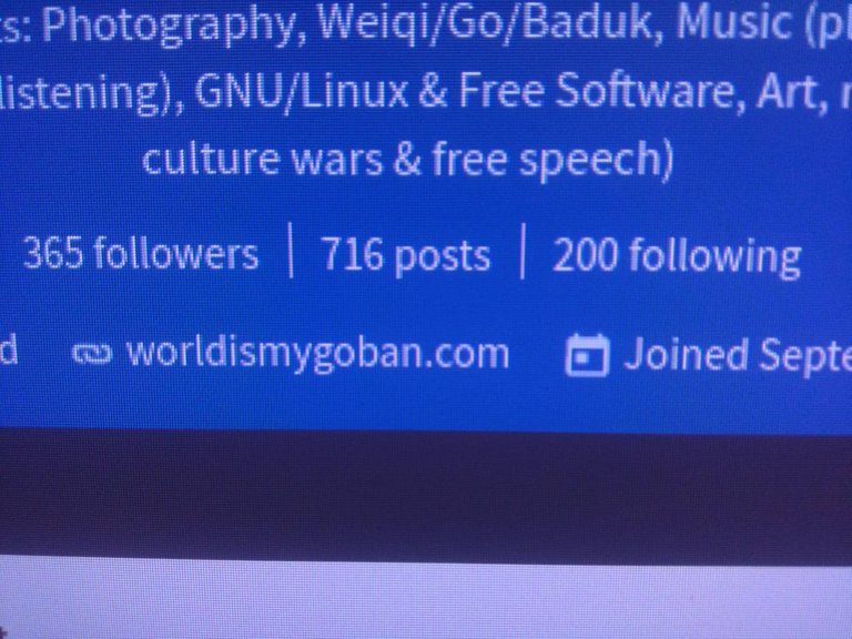 365 followers? Okay. (1/365)