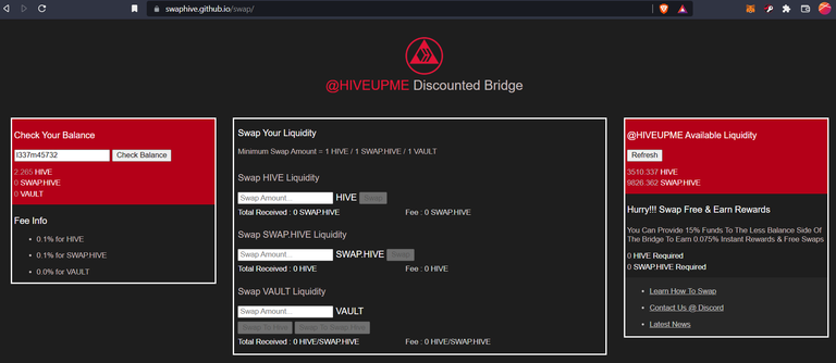 HiveUpMe - The HIVE <-> SWAP.HIVE Bridge That Pays You