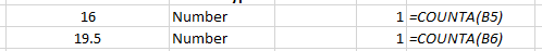 COUNTA Function numbers