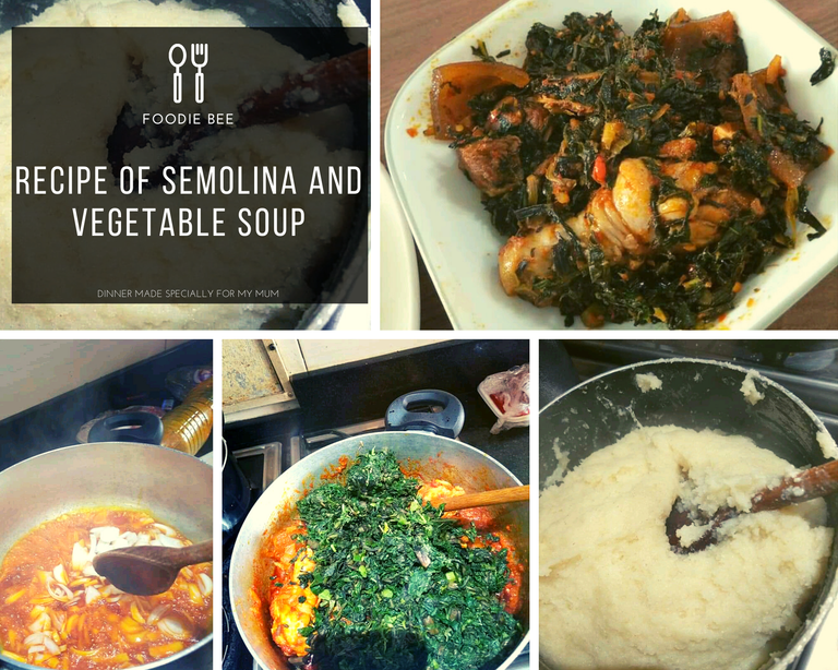 Made A Special Dinner For My Mum - Semolina And Efo Riro (Vegetable Soup)