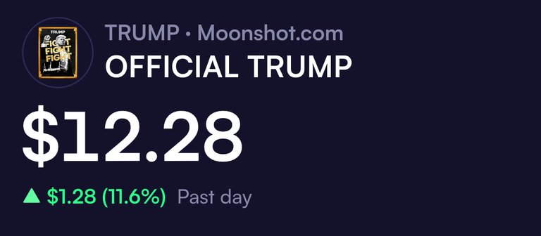 Trump Meme coin up 12% today