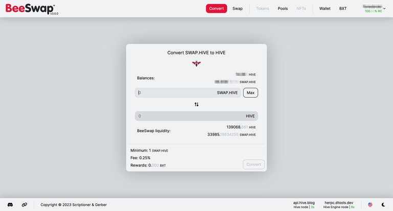 The BeeSwap V3 swap interface.