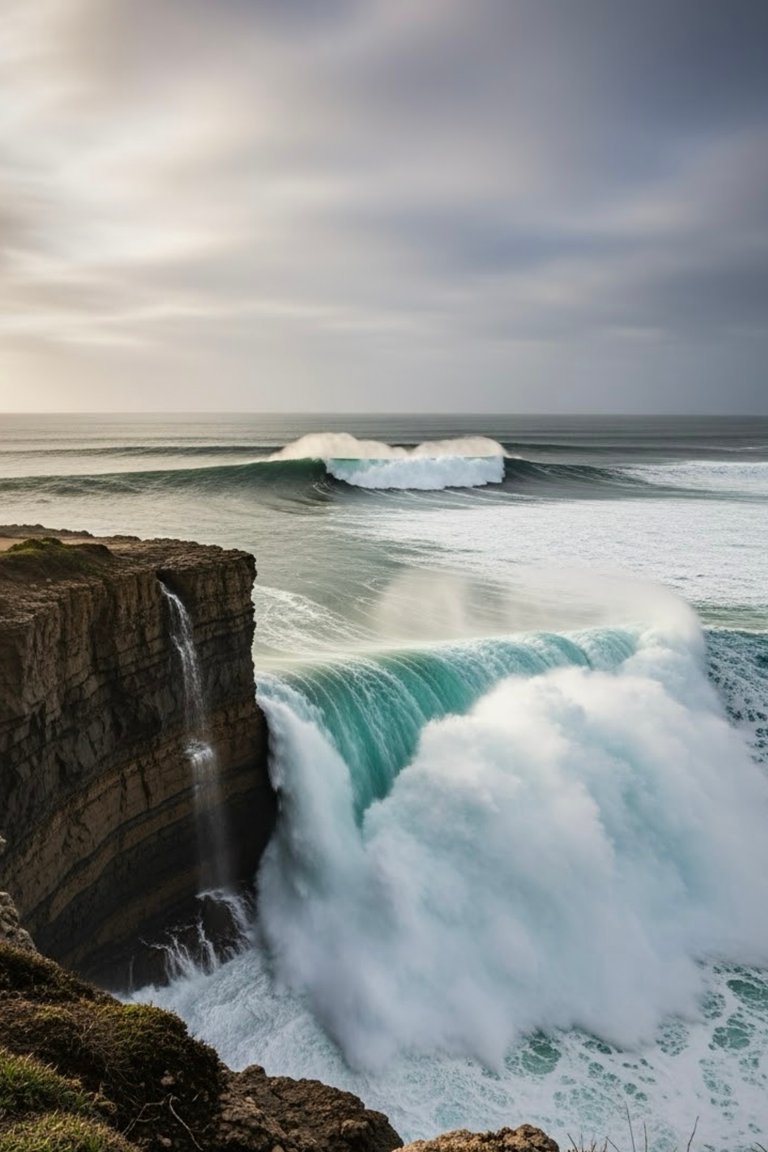 Massive Swell Hammers The Cliffs