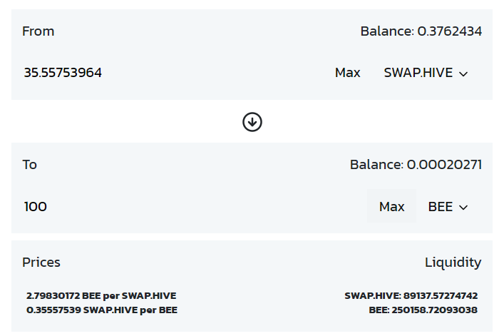 SWAP.HIVE > BEE