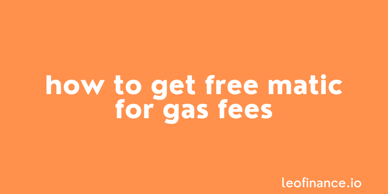 How to get free MATIC for gas fees using Hive