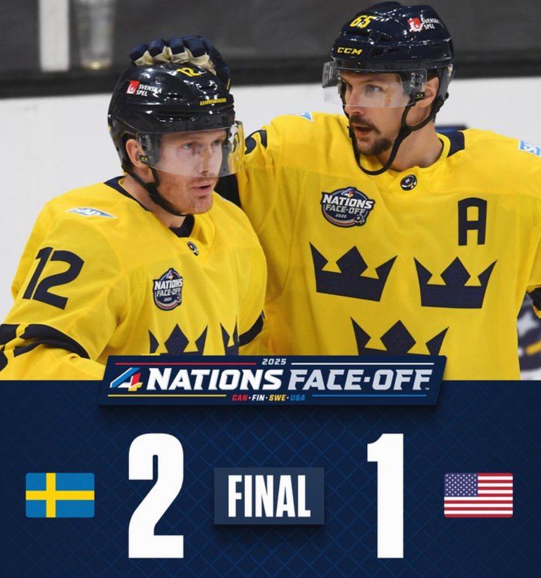 Sweden wins against USA … 2-1