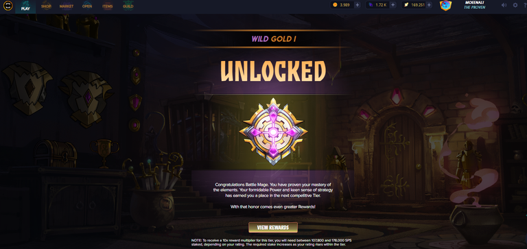 SPLINTERLANDS - SEASON_END REWARDS | GOLD 1 LEAGUE ADVANCEMENT 