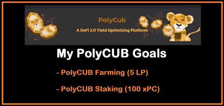 My PolyCUB Goal: Liquidity addition and PolyCUB Staking - A Wealth Mill