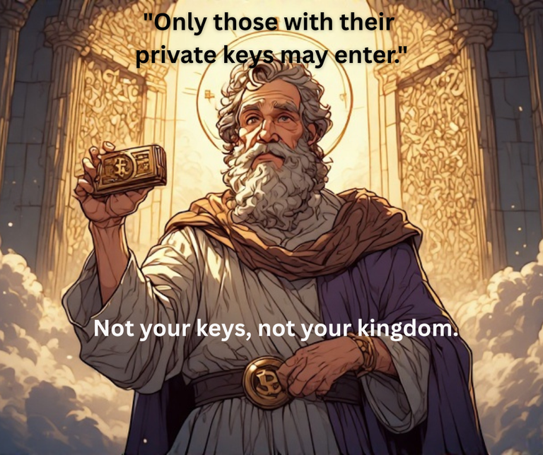 "Only those with their  private keys may enter."