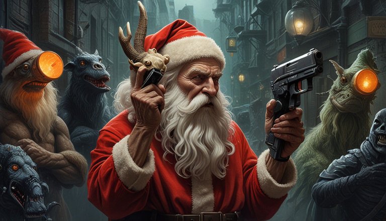 SANTA PULLS A GUN