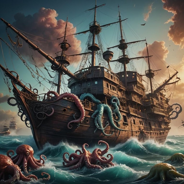 Ship and Octopus