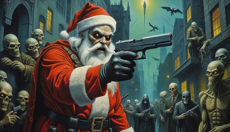 EVIL SANTA WITH HIS GLOCK - VERSION 2