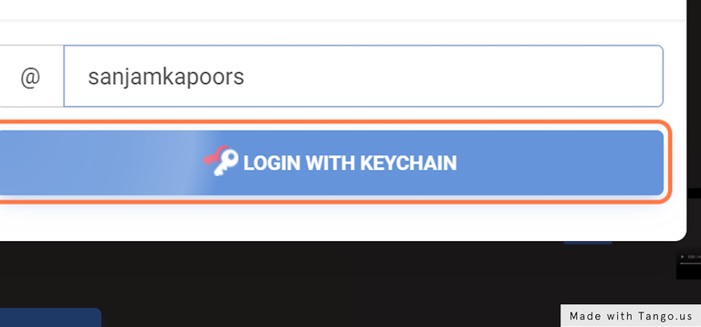 Click on "Login with Keychain"