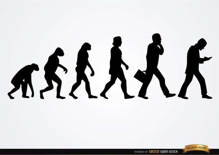 Businessman evolution silhouettes