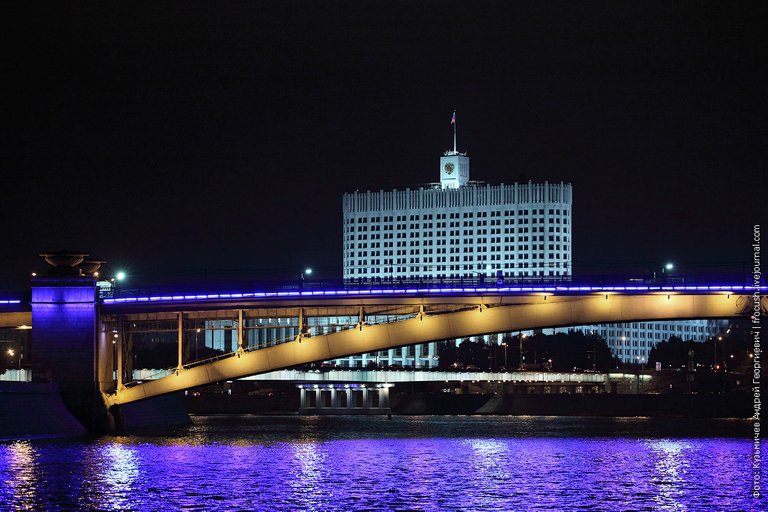House of the Government of the Russian Federation night photo