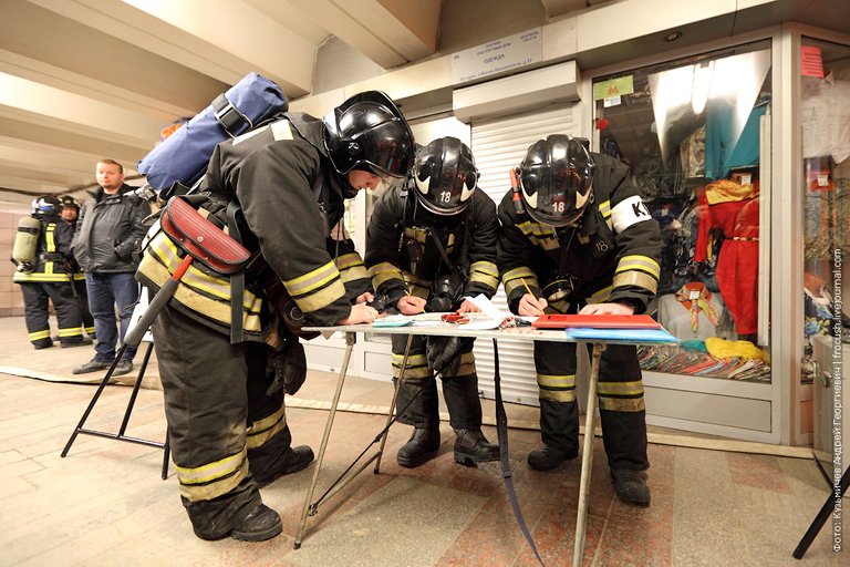 Fire in the subway exercise photos