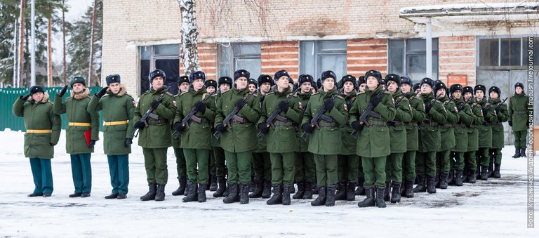 Company of young recruiting on taking oath of military service 48905 Yegoryevsk Timshino