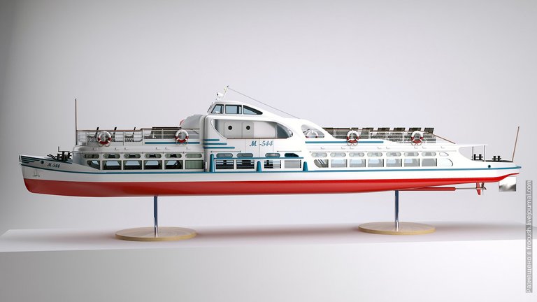 Motor ship Moskvich 3D model