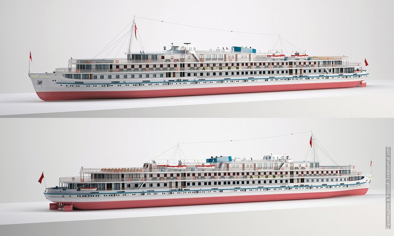 Diesel-electric ship Lenin 3D model visualization
