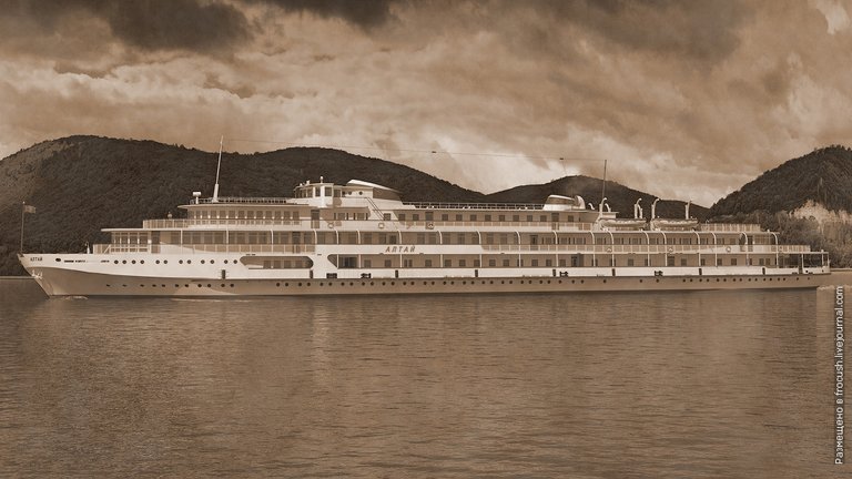 Old photo motor ship Altai