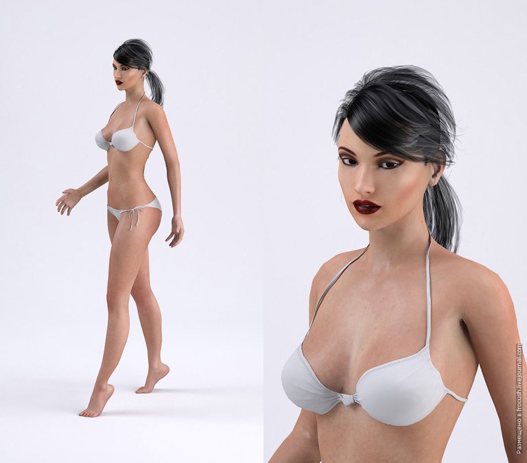 Girl in bikini 3D model
