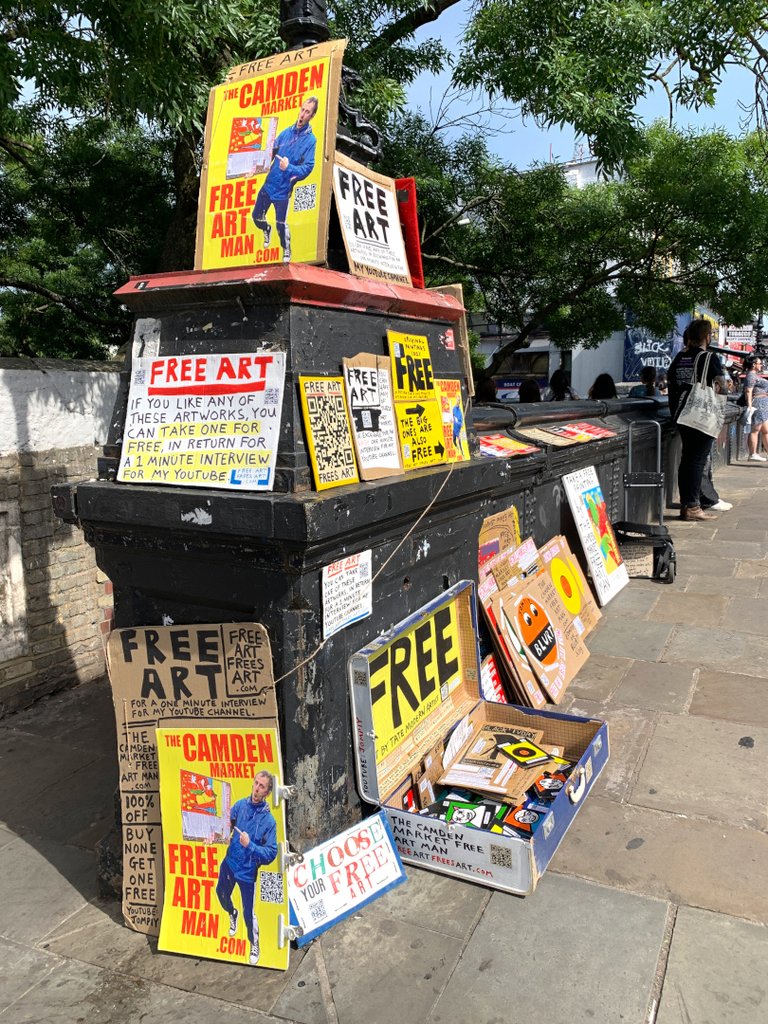 The full Camden Market Free Art Man display.