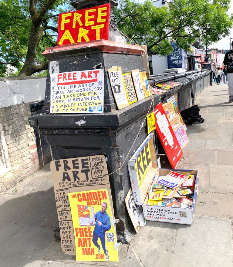 The Camden Market Free Art Man display 29th April 2026.