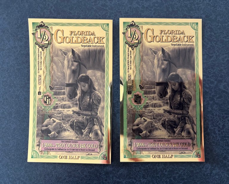 Goldbacks arrived …