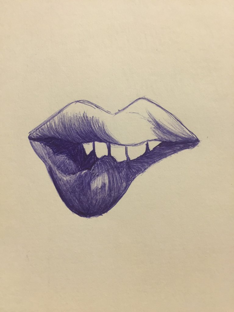 Learn to draw lips using ball point pen | Lips drawing, Mouth drawing,  Drawings