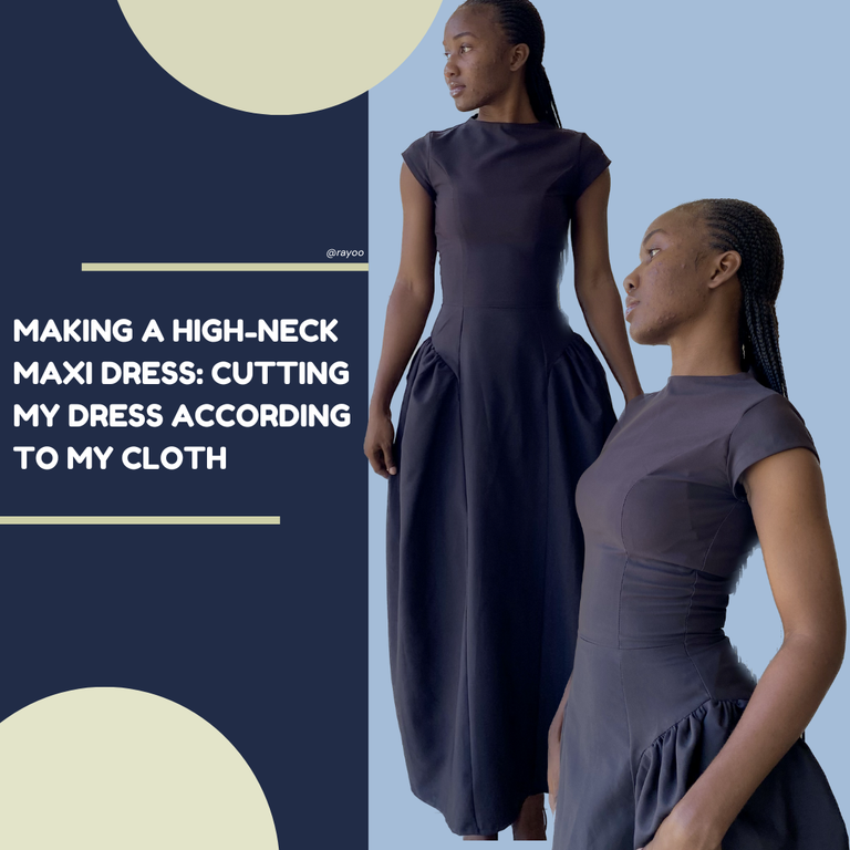 Making a high-neck maxi dress: cutting my dress according to my cloth 