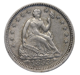 A Beautiful Silver Half Dime from 1853