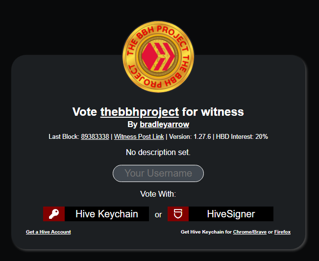 Vote for the BBH project witness node