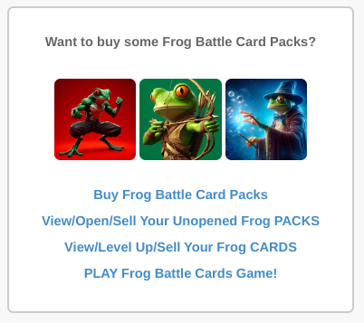 Playing a Frog Battle Card Game