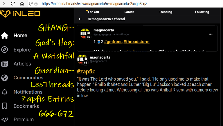 GHAWG-- God's Hog: A Watchful Guardian-- LeoThreads Zapfic Entries 666-672