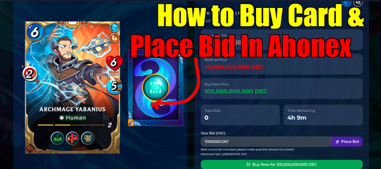 How to Bid & Buy Cards In Ahonex- Place Your Bid Now ( Step By Step Guidance For Everyone)
