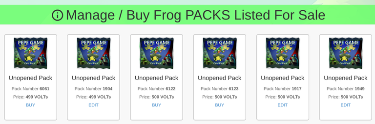 Pepe Game Pack Tokens