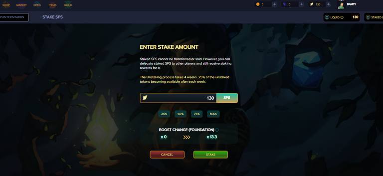 Footing in Splinterlands: 100 SPS staked, Starting small, thinking long-term