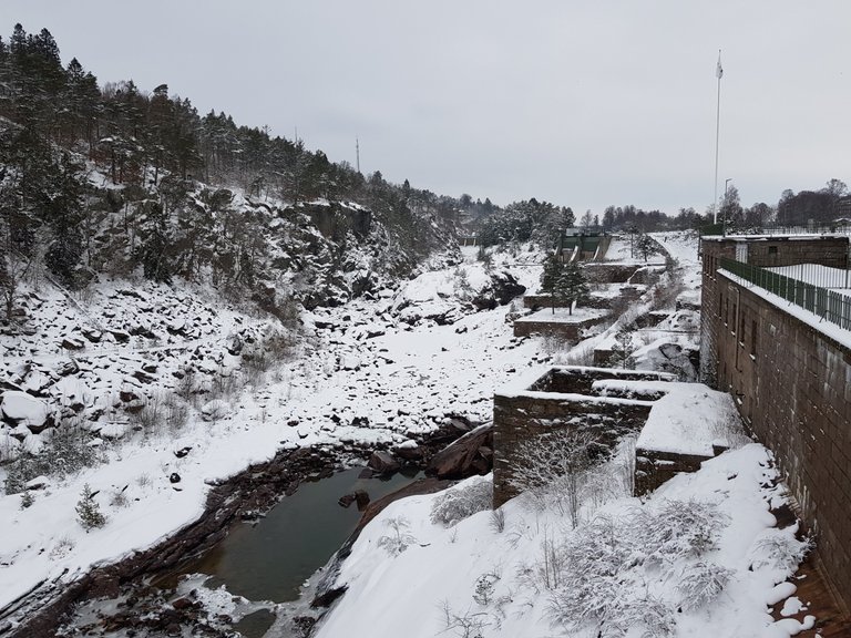 The outlet from the hydro plant